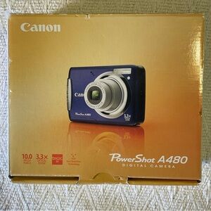 Canon PowerShot A480 Digital Camera BOX ONLY W/ MANUALS, CD & Cord
